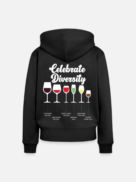 Sommelier Wine Drinking Tasting - Frauen Premium Bio Zip Hoodie - Schwarz