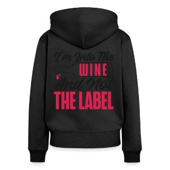 Sommelier Wine Drinking Tasting - Frauen Premium Bio Zip Hoodie - Schwarz - Hinten - Julia (174cm)