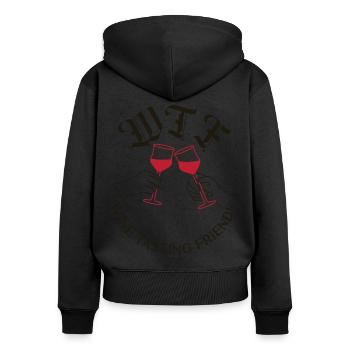 Sommelier Wine Drinking Tasting - Frauen Premium Bio Zip Hoodie - Schwarz - Hinten - Julia (174cm)