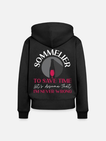 Sommelier Wine Drinking Tasting - Frauen Premium Bio Zip Hoodie - Schwarz