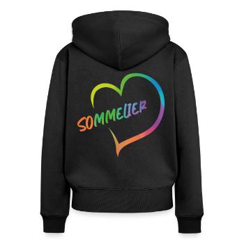 Sommelier Wine Drinking Tasting - Frauen Premium Bio Zip Hoodie - Schwarz - Hinten - Julia (174cm)