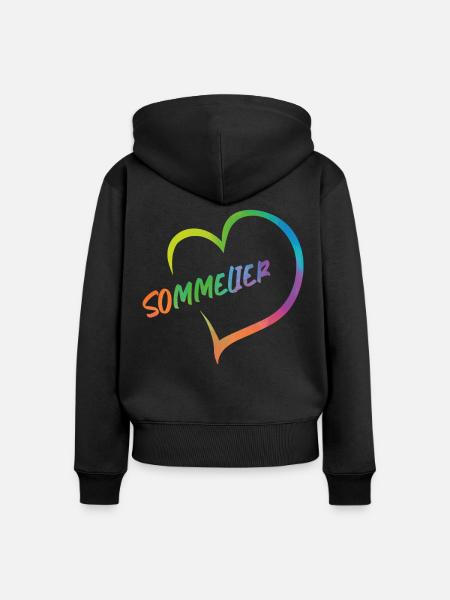 Sommelier Wine Drinking Tasting - Frauen Premium Bio Zip Hoodie - Schwarz