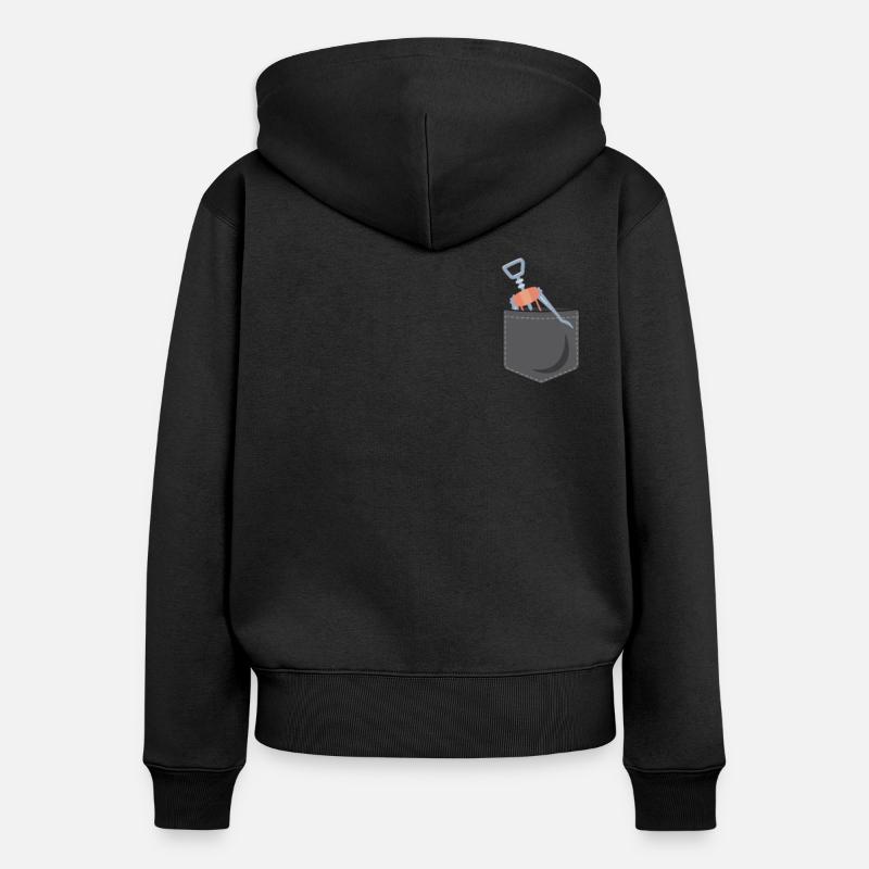 Dégustation de vin de sommelier - Sweat à capuche zippé Premium bio Femme - noir