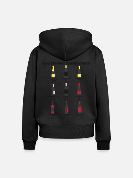 Sommelier Wine Drinking Tasting - Frauen Premium Bio Zip Hoodie - Schwarz