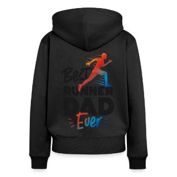 Running Runner Half Marathon Dad - Frauen Premium Bio Zip Hoodie - Schwarz - Hinten - Julia (174cm)
