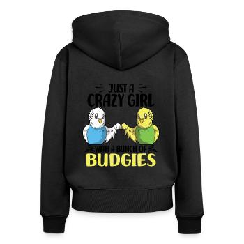 Budgerigar lovers | Birds Pet - Women's Premium Organic Zip Hoodie - black - Back - Julia (174cm)