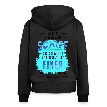 Segeln Segelboot Segler Boot Skipper Geschenk - Frauen Premium Bio Zip Hoodie - Schwarz - Hinten - Julia (174cm)