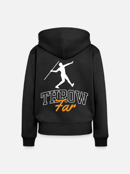 Werf Weit Speerwurf Speerwerfer Speerwerfen - Frauen Premium Bio Zip Hoodie - Schwarz