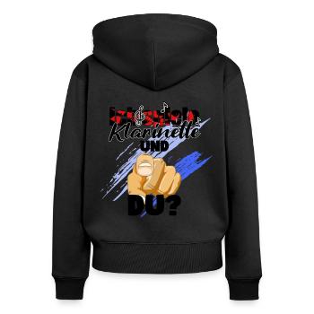 Klarinette spiele Klarinette Klarinettenspieler - Frauen Premium Bio Zip Hoodie - Schwarz - Hinten - Julia (174cm)