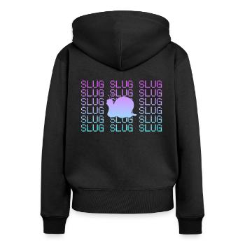 Escargot - Sweat à capuche zippé Premium bio Femme - noir - Dos - Julia (174cm)