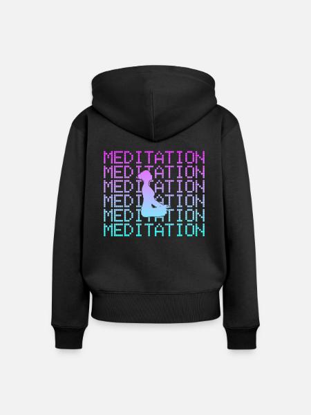 Meditation - Frauen Premium Bio Zip Hoodie - Schwarz