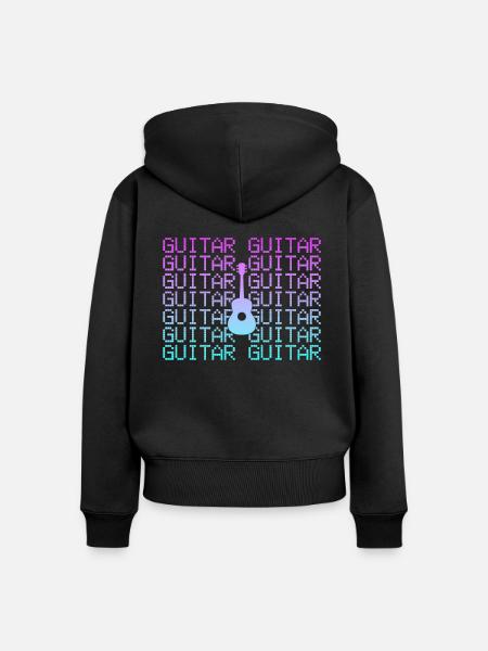 Gitarre - Frauen Premium Bio Zip Hoodie - Schwarz