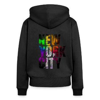 New York Statue of Liberty USA America Big Apple - Women's Premium Organic Zip Hoodie - black - Back - Julia (174cm)