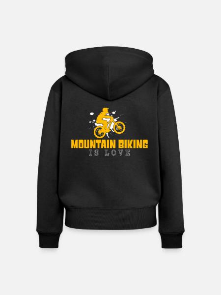 mountain biking - Frauen Premium Bio Zip Hoodie - Schwarz