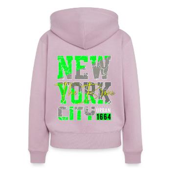 New York The Bronx USA America - Women's Premium Organic Zip Hoodie - dusky pink - Back - Julia (174cm)