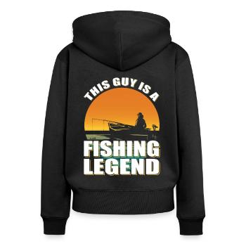 Pêcheur Ce gars est une légende de la pêche Pêcheur pêcheur - Sweat à capuche zippé Premium bio Femme - noir - Dos - Julia (174cm)