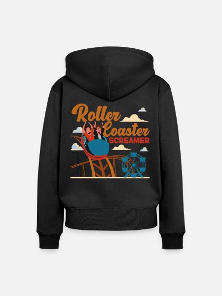 Roller Coaster Roller Coaster - Frauen Premium Bio Zip Hoodie - Schwarz