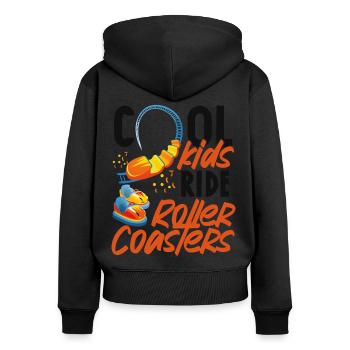 Roller Coaster Cool Kids Ride - Women's Premium Organic Zip Hoodie - black - Back - Julia (174cm)