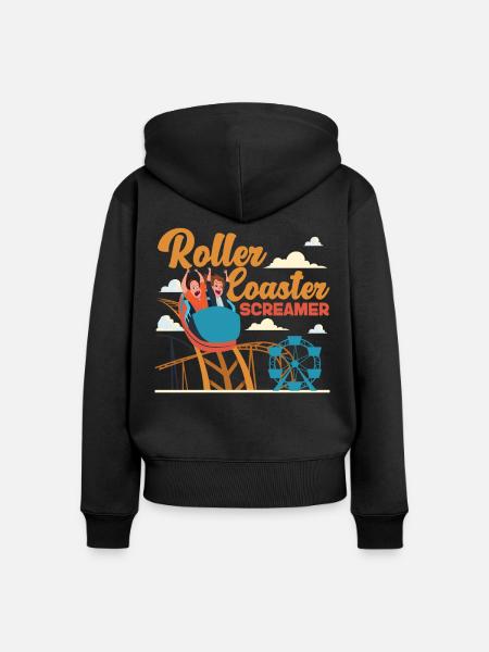 Roller Coaster Roller Coaster - Frauen Premium Bio Zip Hoodie - Schwarz