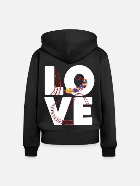 Roller Coaster Love - Frauen Premium Bio Zip Hoodie - Schwarz