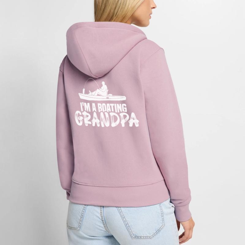 Ich Bin Ein Bootfahrender Opa Bootfahren Boot Frauen Premium Bio Zip Hoodie