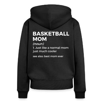 Dictons de basket-ball amusants pour les joueurs de basket-ball - Sweat à capuche zippé Premium bio Femme - noir - Dos - Julia (174cm)