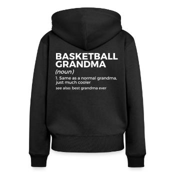 Dictons de basket-ball amusants pour les joueurs de basket-ball - Sweat à capuche zippé Premium bio Femme - noir - Dos - Julia (174cm)