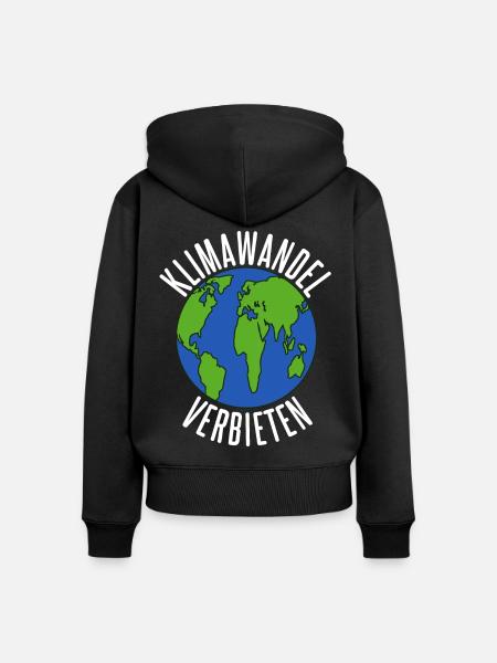 Klimawandel Umweltschutz Klimaschutz - Frauen Premium Bio Zip Hoodie - Schwarz