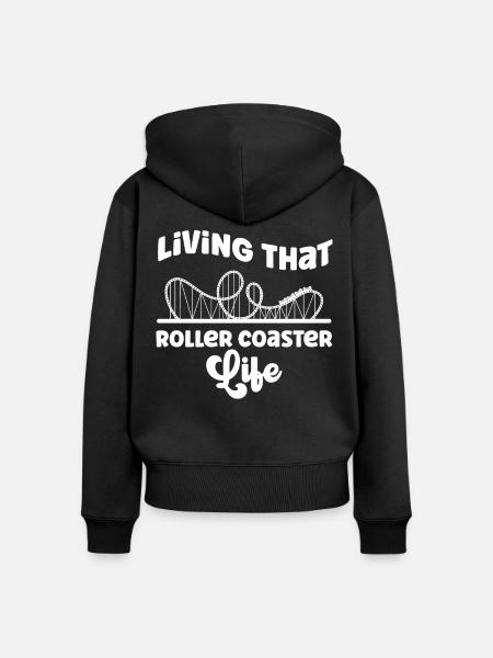 Roller Coaster Living That Roller - Frauen Premium Bio Zip Hoodie - Schwarz