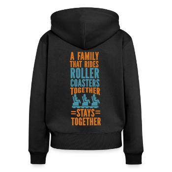 Scooter Coaster A Family That Rides - Women's Premium Organic Zip Hoodie - black - Back - Julia (174cm)