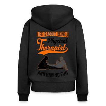 Physiotherapist Gift Physiotherapy Physio - Women's Premium Organic Zip Hoodie - black - Back - Julia (174cm)
