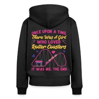 Roller Coaster Girl Once Upon A - Women's Premium Organic Zip Hoodie - black - Back - Julia (174cm)