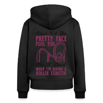 Roller Coaster Don't Let The - Frauen Premium Bio Zip Hoodie - Schwarz - Hinten - Julia (174cm)