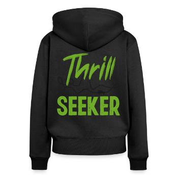 Montagnes russes Thrill Seeker - Sweat à capuche zippé Premium bio Femme - noir - Dos - Julia (174cm)