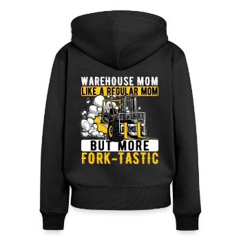 Forklift driver Mother Forklift Fork-Tastic - Women's Premium Organic Zip Hoodie - black - Back - Julia (174cm)