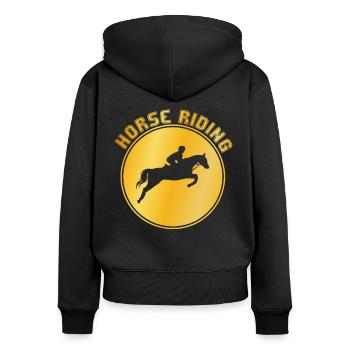Équitation - Sweat à capuche zippé Premium bio Femme - noir - Dos - Julia (174cm)