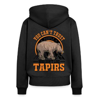 Tapir Flachlandtapir Tapirdae Tapir - Frauen Premium Bio Zip Hoodie - Schwarz - Hinten - Julia (174cm)