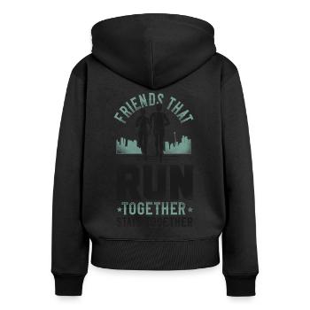 Running Runner Half Marathon - Women's Premium Organic Zip Hoodie - black - Back - Julia (174cm)