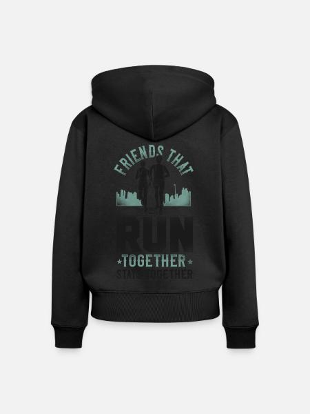 Running Runner Half Marathon - Premium økologisk hoodie med lynlås til kvinder - sort