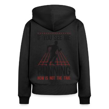 Running Runner Half Marathon - Women's Premium Organic Zip Hoodie - black - Back - Julia (174cm)