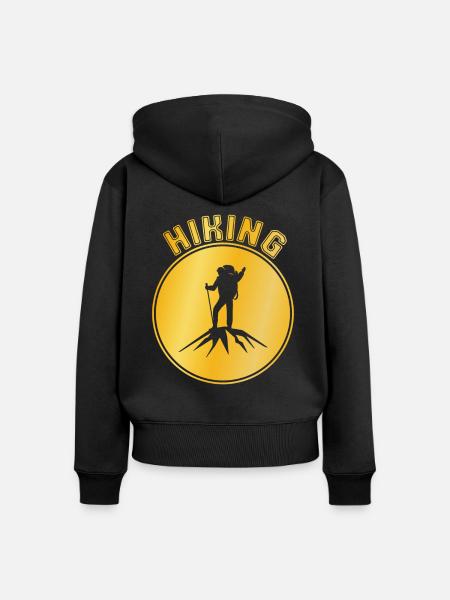 Bergsteigen - Frauen Premium Bio Zip Hoodie - Schwarz