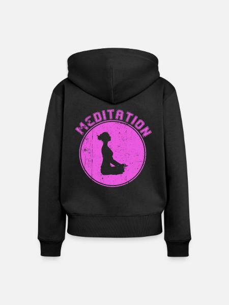 Meditation - Frauen Premium Bio Zip Hoodie - Schwarz