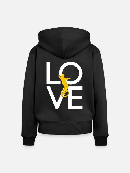 Einrad - Frauen Premium Bio Zip Hoodie - Schwarz