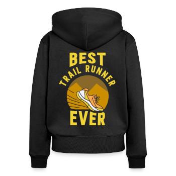 Meilleur coureur de trail de tous les temps - Sweat à capuche zippé Premium bio Femme - noir - Dos - Julia (174cm)
