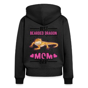 Best Bearded Dragon Mom Ever Bartagamen Mama - Women's Premium Organic Zip Hoodie - black - Back - Julia (174cm)