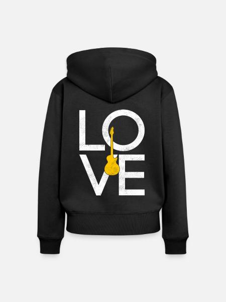 Elektro Gitarre - Frauen Premium Bio Zip Hoodie - Schwarz