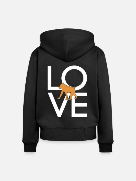 Affe - Frauen Premium Bio Zip Hoodie - Schwarz