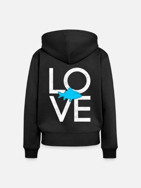 Fisch - Frauen Premium Bio Zip Hoodie - Schwarz