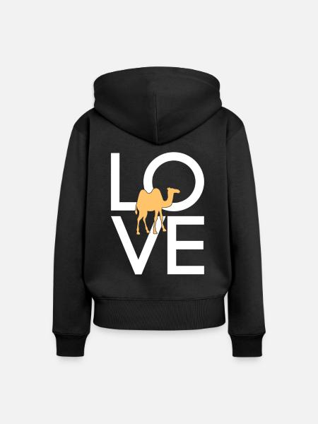 Kamel - Frauen Premium Bio Zip Hoodie - Schwarz