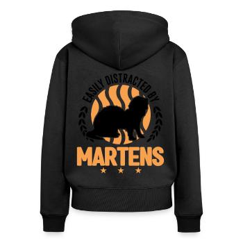 Easily distracted by Martens Marder - Women's Premium Organic Zip Hoodie - black - Back - Julia (174cm)